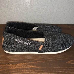 Womens Toms Black Wool
